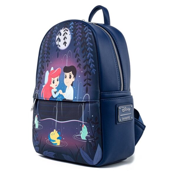 NWT Loungefly Disney Little Mermaid Mini Backpack Ariel Kiss The Girl chibi - Picture 2 of 7